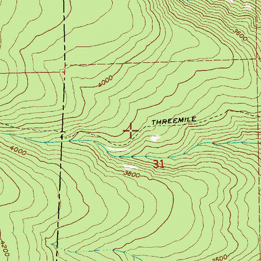 Topographic Map of Threemile Trail, OR