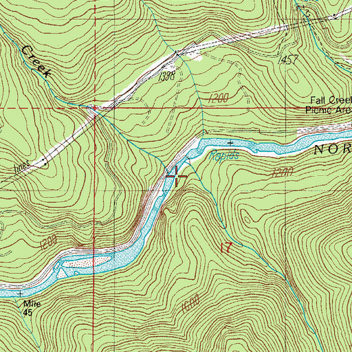 Topographic Map of Thunder Creek, OR
