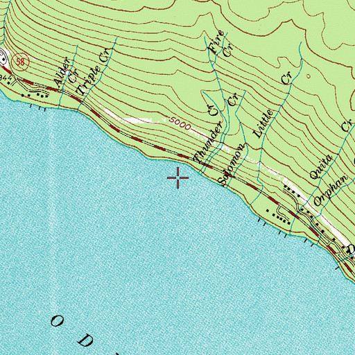 Topographic Map of Thunder Creek, OR