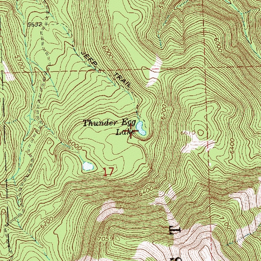 Topographic Map of Thunder Egg Lake, OR