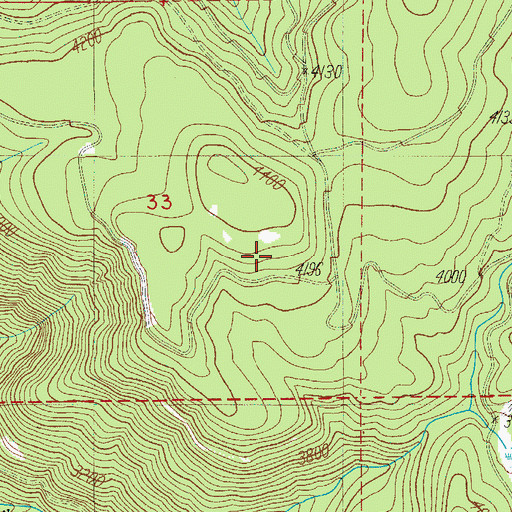 Topographic Map of Thunder Mountain Trail, OR