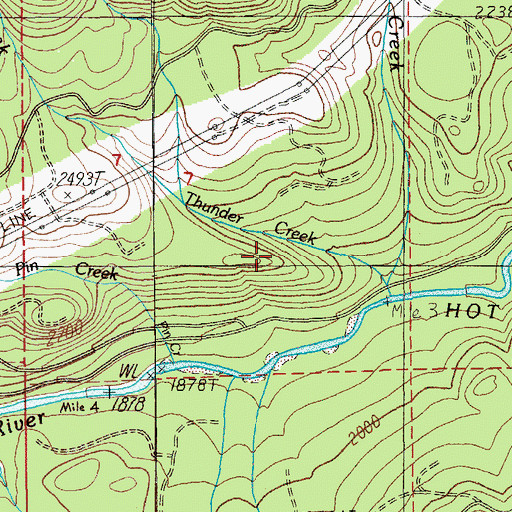 Topographic Map of Thunder Mountain Trail, OR