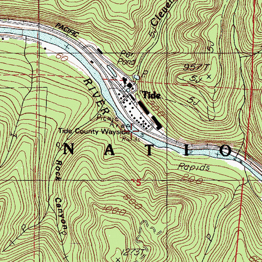 Topographic Map of Tide, OR