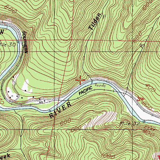 Topographic Map of Tilden Creek, OR