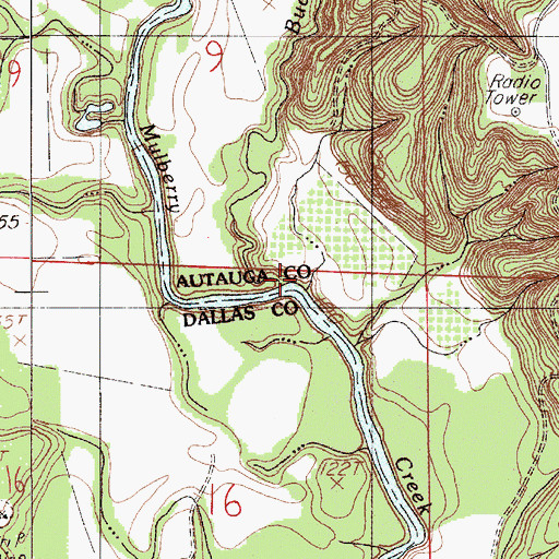 Topographic Map of Buck Creek, AL