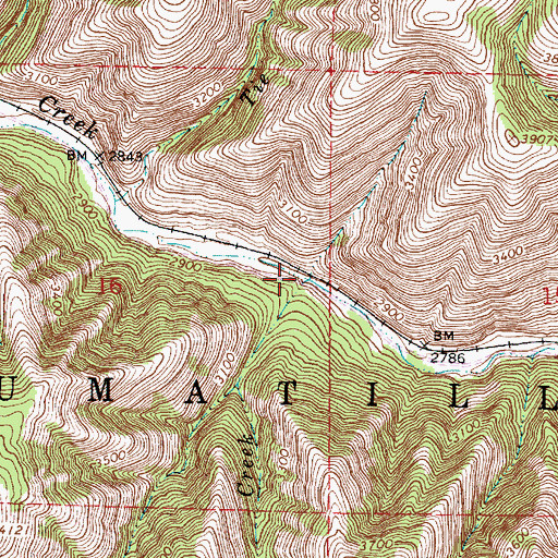 Topographic Map of Tillicum Creek, OR