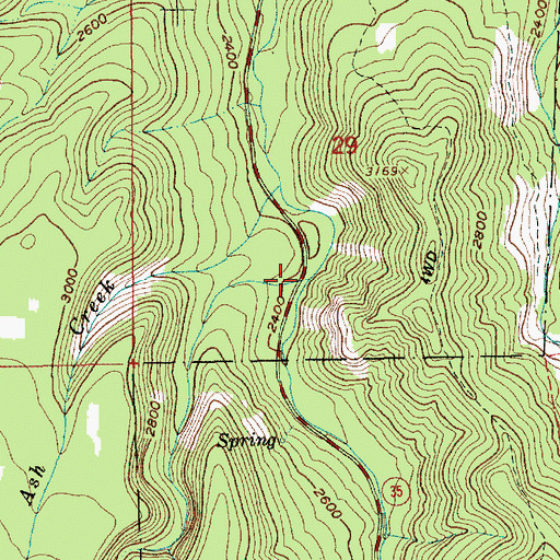 Topographic Map of Tilly Jane Creek, OR