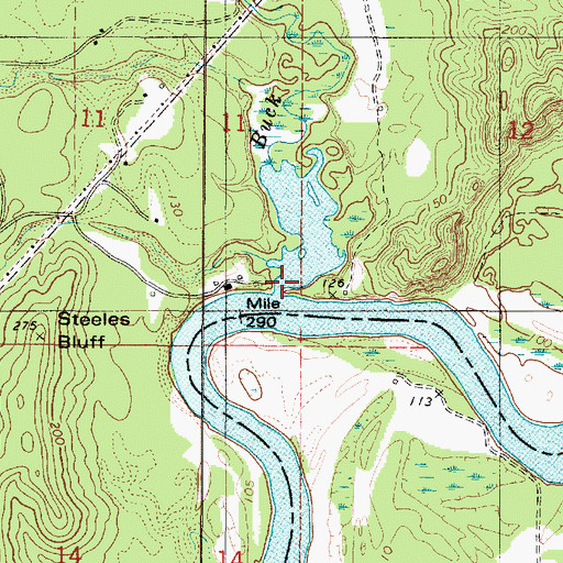 Topographic Map of Buck Creek, AL