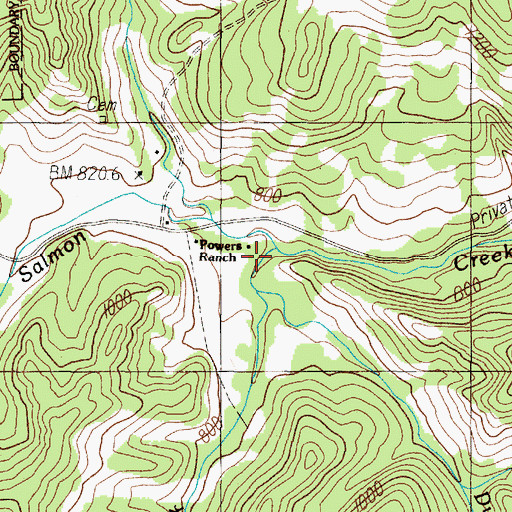 Topographic Map of Tim Creek, OR
