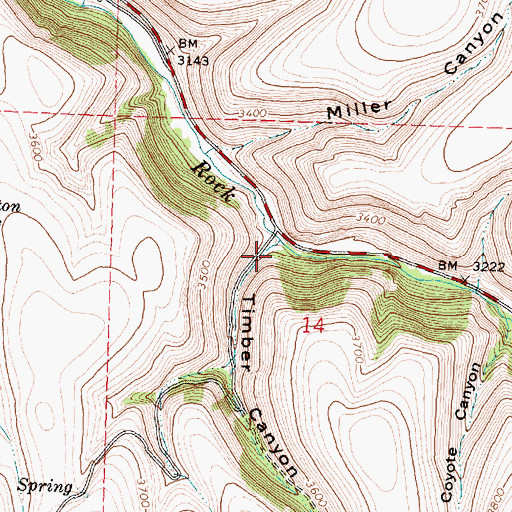 Topographic Map of Timber Canyon, OR