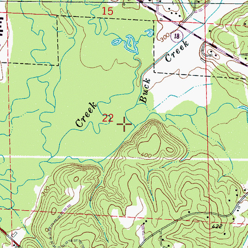 Topographic Map of Buck Creek, AL
