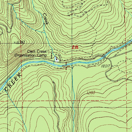 Topographic Map of Timber Creek, OR