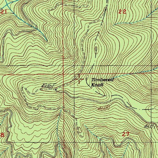 Topographic Map of Timbered Knoll, OR