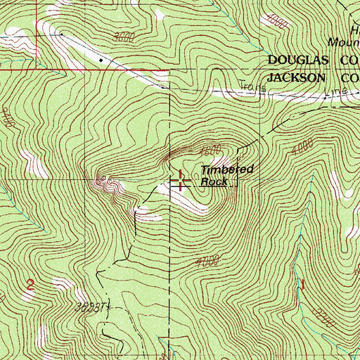 Topographic Map of Timbered Rock, OR