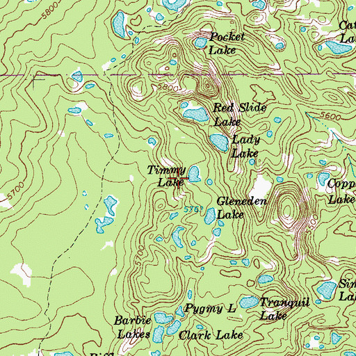 Topographic Map of Timmy Lake, OR