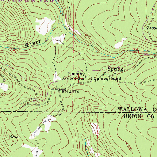 Topographic Map of Timothy Guard Station, OR