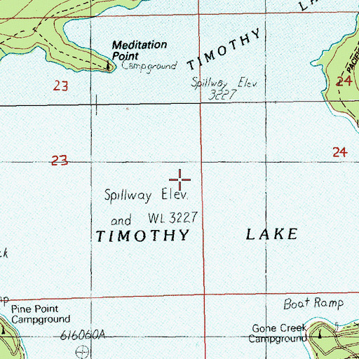 Topographic Map of Timothy Lake, OR