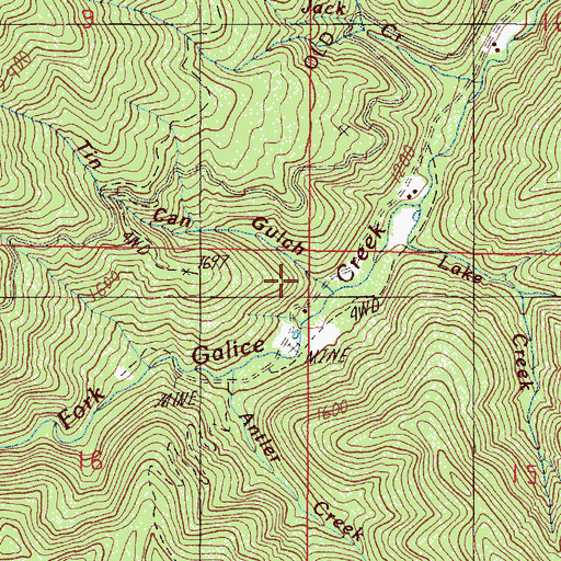 Topographic Map of Tin Canyon Gulch, OR