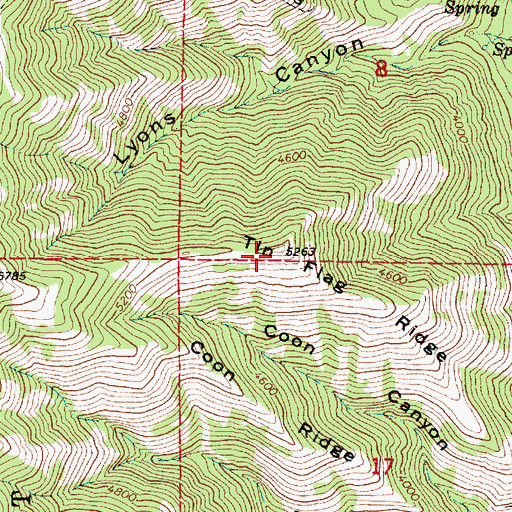 Topographic Map of Tin Flag Ridge, OR