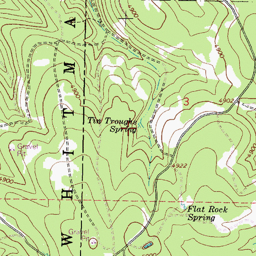Topographic Map of Tin Troughs Spring, OR
