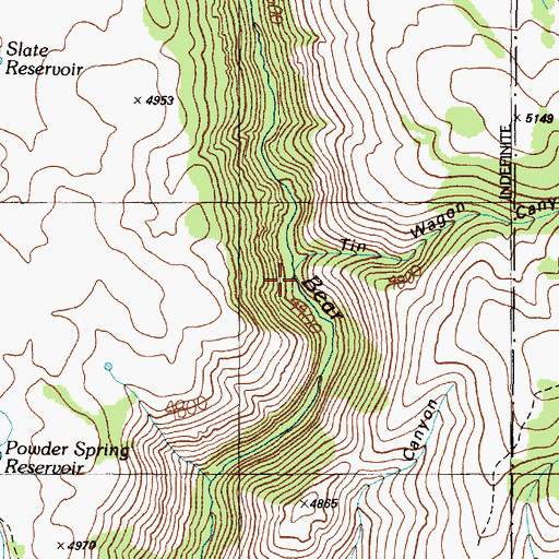 Topographic Map of Tin Wagon Canyon, OR