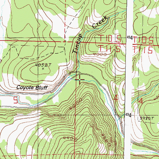 Topographic Map of Tincup Creek, OR