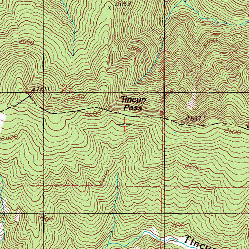 Topographic Map of Tincup Pass, OR