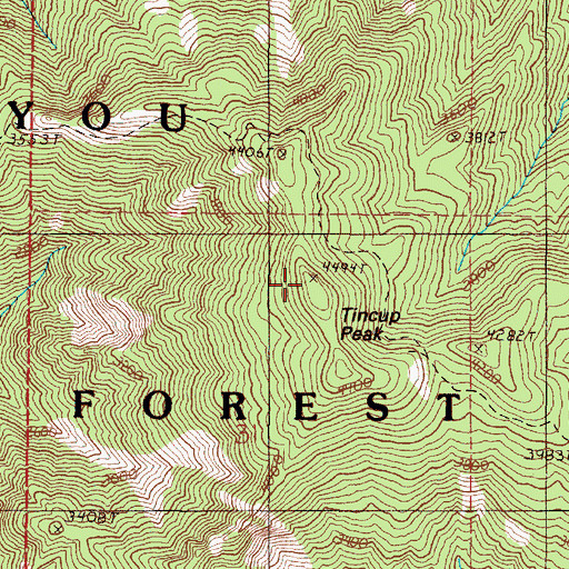 Topographic Map of Tincup Peak, OR