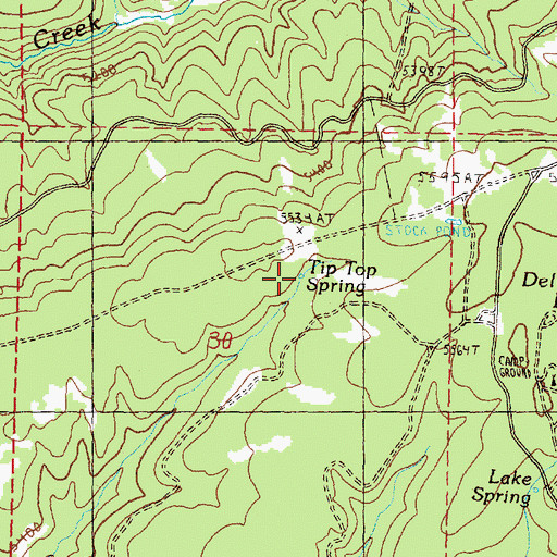 Topographic Map of Tip Top Spring, OR