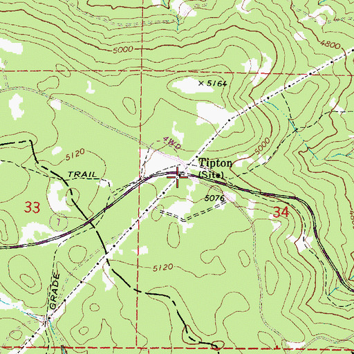 Topographic Map of Tipton (historical), OR