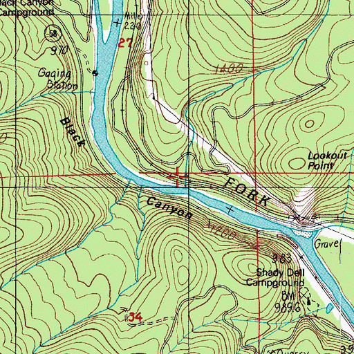 Topographic Map of Tire Creek, OR