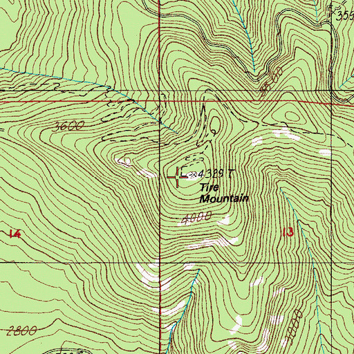 Topographic Map of Tire Mountain, OR