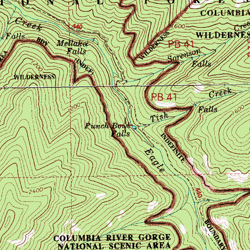 Topographic Map of Tish Creek, OR