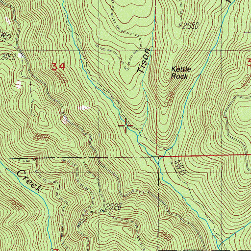 Topographic Map of Tison Gulch, OR