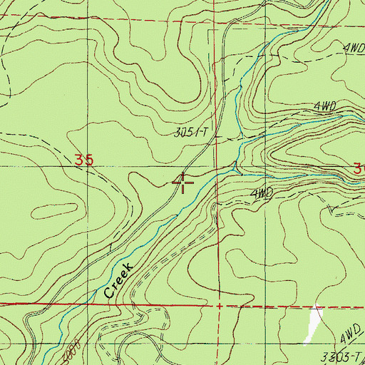 Topographic Map of Titanic Creek, OR