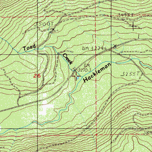 Topographic Map of Toad Creek, OR