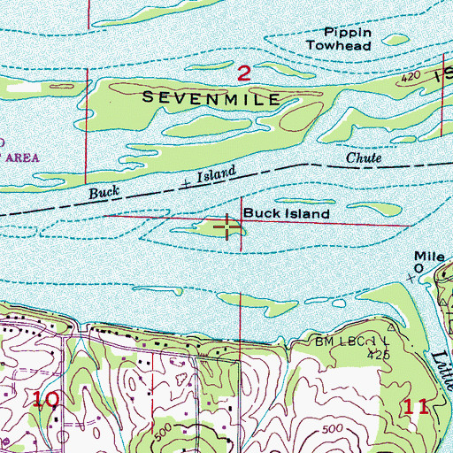 Topographic Map of Buck Island, AL