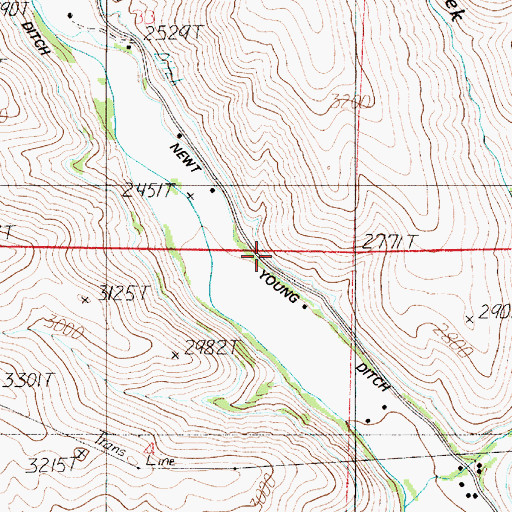 Topographic Map of Tobin Ditch, OR