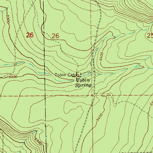 Topographic Map of Tobin Spring, OR