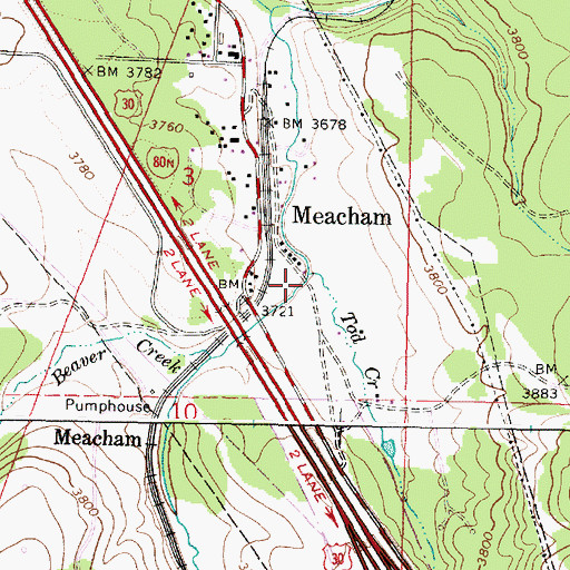 Topographic Map of Tod Creek, OR