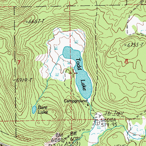 Topographic Map of Todd Lake, OR