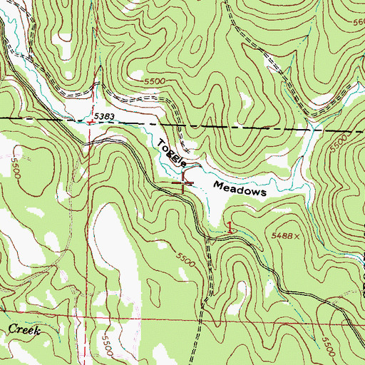 Topographic Map of Toggle Meadows, OR