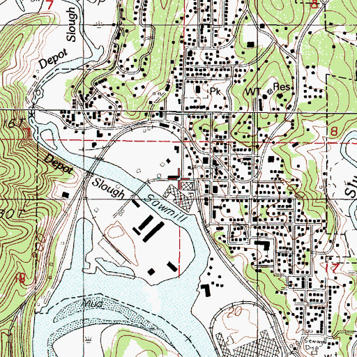 Topographic Map of Toledo, OR