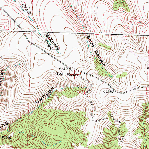 Topographic Map of Toll Rock, OR