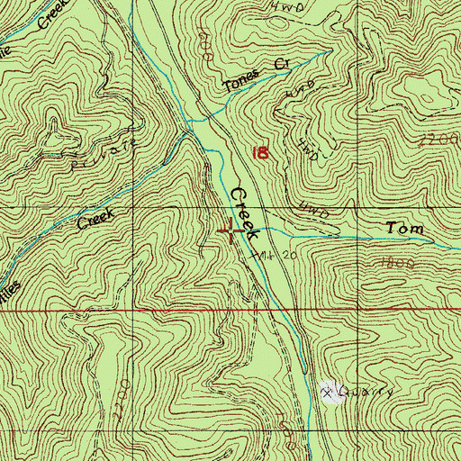Topographic Map of Tom Creek, OR