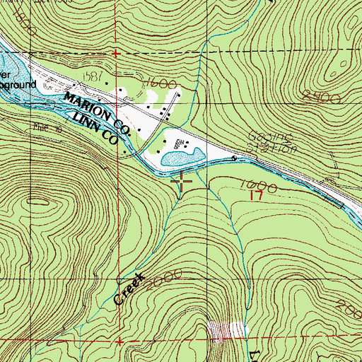 Topographic Map of Tom Creek, OR