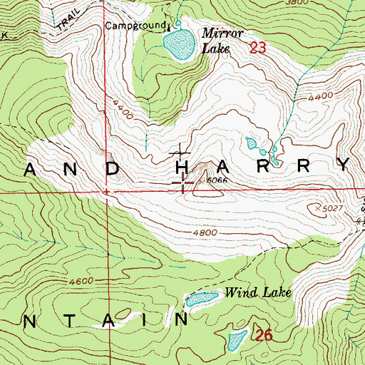 Topographic Map of Tom Dick and Harry Mountain, OR