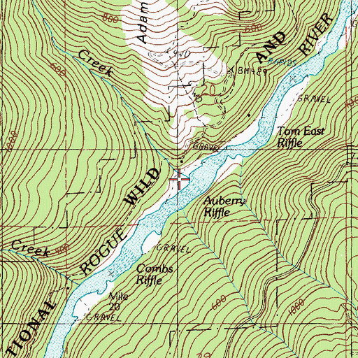 Topographic Map of Tom East Creek, OR