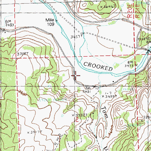 Topographic Map of Tom Vawn Creek, OR