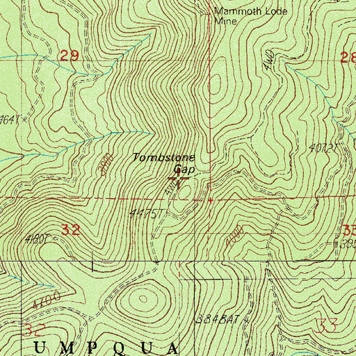 Topographic Map of Tombstone Gap, OR